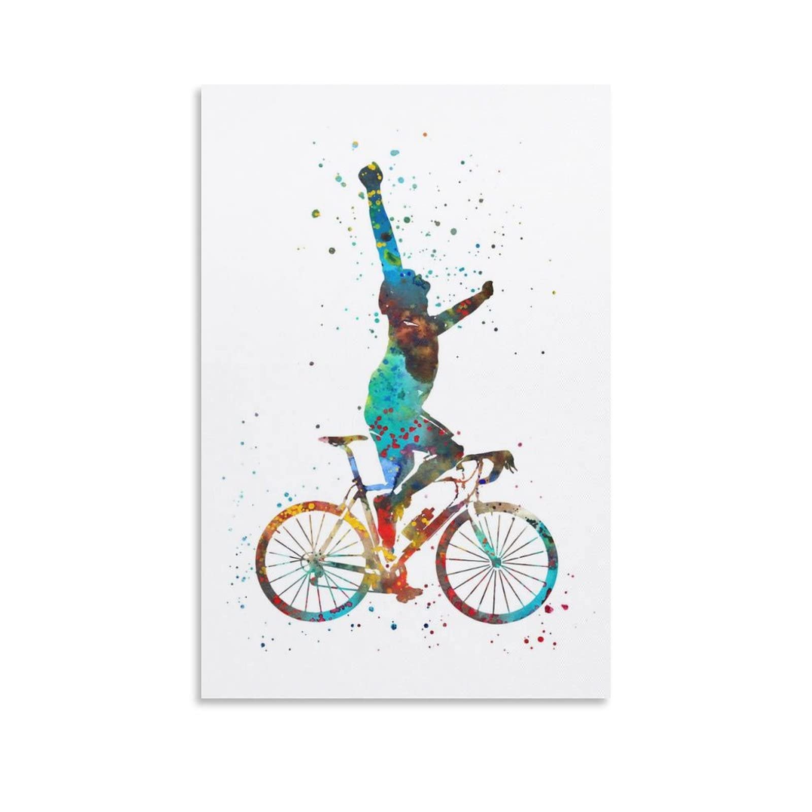 Amazon.co.jp: 水彩画 自転車 サイクリング キャンバス アート